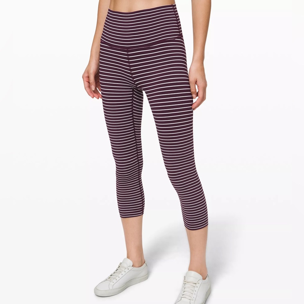 lululemon athletica | Wunder Under Crop High Rise Pants | Red & White | 4